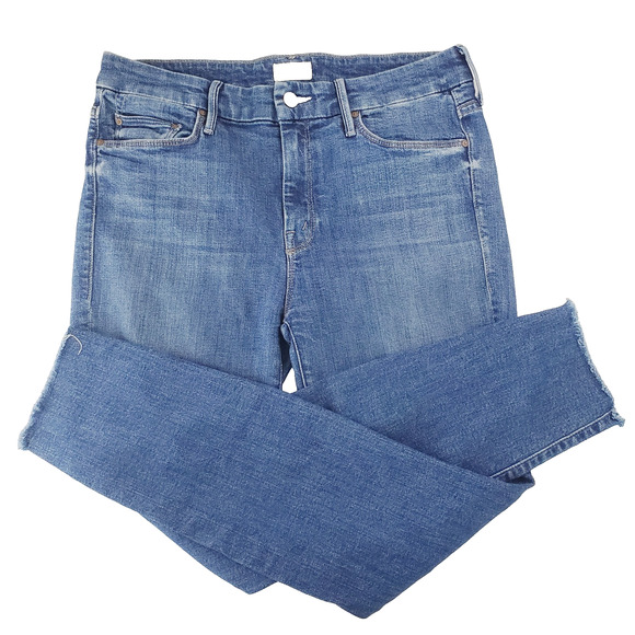 Mother Jeans Women's 29 The Looker Ankle Fray High Waisted Stretch Denim Ankle - Picture 1 of 13
